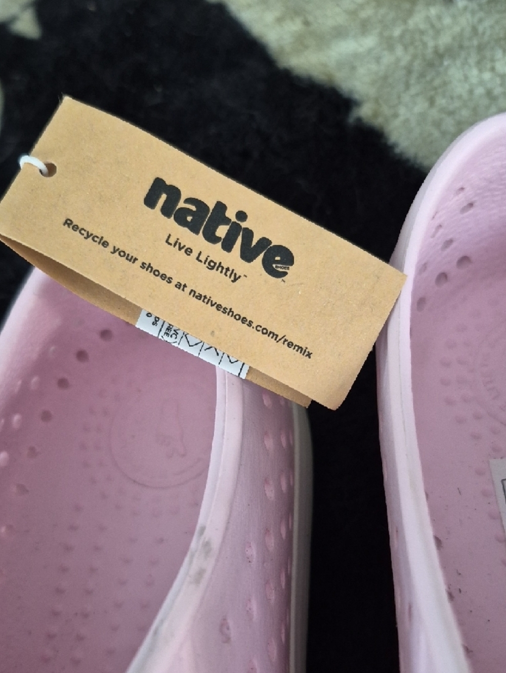 Native Kids Slip-On Water Shoes in Light Pink with White Toe - Picture 3 of 7